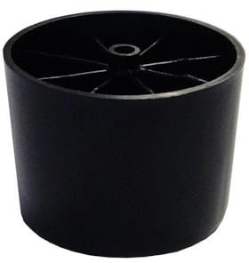 Lot de 4 pieds de meuble ronds en plastique Noir Hauteur 7 cm