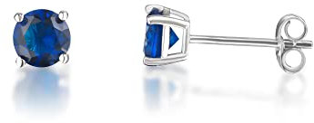 inSCINTILLE Ohrringe Silber 925 Damen Herren, Ohrstecker mit Zirkonia, Verschiedene Größen und Farben (Größe der Steine: 0.40 cm, Blau)