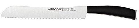 Arcos Serie Tango - Cuchillo Panero - Hoja de Acero Inoxidable NITRUM 200 mm - Mango de Polipropileno Color Negro