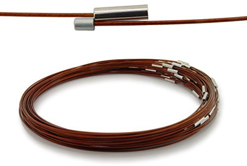 WEBandBUY 3 Halsreifen aus Edelstahl Magnetverschluss Länge ca. 50 cm ** Farbe wählbar (Sienna)