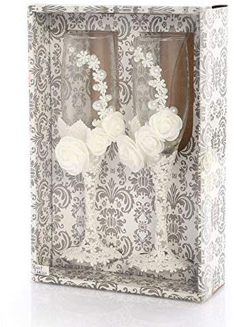 2er Set Hochzeitstasse Aus Glas Mit Spitze Deko Für Weinweiß Rotwein Und Champagner Für Brautpaar Hochzeitsgläser Bräutigam Braut Paare