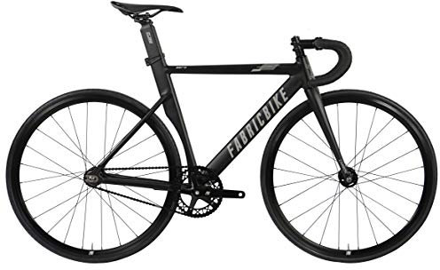 FabricBike Aero - Bicicleta Fixed, Fixie, Single Speed, Cuadro de Aluminio y Horquilla de Carbono, Ruedas 28, 5 Colores, 3 Tallas, 7.95 kg (Talla M) (Matte Black & Graphite, L-58cm)