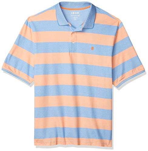 Izod Herren Big and Tall Advantage Performance Short Sleeve Stripe Polo Polohemd, Herbst Sonnenuntergang, XX-Large Groß