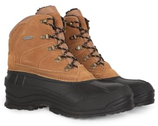 Mountain Warehouse Range Mens Snow Boots - Suede upper, IsoDry, Thermal tested -15°CIsoTherm, Thinsulate Lining Footwear - For Winter, Skiing, Winter Sports & Outdoors Dark Beige Adult Shoe Size 8