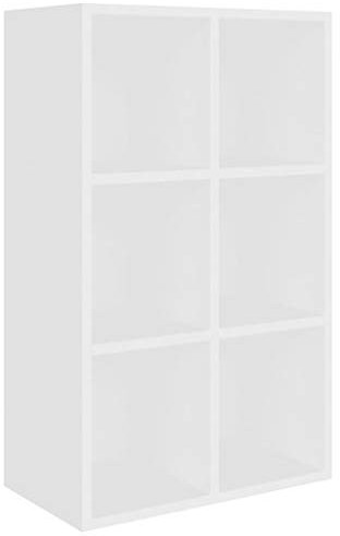 vidaXL Bibliothèque/Buffet, Meuble de Rangement avec Compartiment, Armoire à Livres Salon Intérieur, Moderne, Blanc Bois d’Ingénierie
