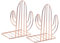LIOOBO 1 Pair Metal Book Ends Cactus Shape Book Stopper Desktop Book Display Rack for Movies Dvds Magazines Video Games