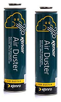 Kenro Box of 2 Kenair Air Duster Refill Can (360ml) - Compressed Air Can Spray to Clean Cameras, Computers and Precision Equipment & Remove Dust and Debris - KENR02