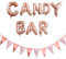 Ouceanwin Candy Bar Rosegold Zubehör, Riese Luftballon Candy Bar und 12pcs Glitter Wimpel Girlande Bunting Banner für Hochzeit Party Weihnachten Geburtstag Dekoration Event Supplies