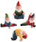 JIUMO Yoga Miniatur Gartenzwerg Feengarten Zwerge Figuren Zubehör Kleine Gartenzwerge Outdoor Kleine Zwerge Zwerge Ornamente 4er Set 3 Zoll Zwerge