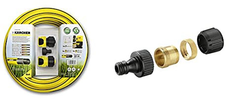 Kärcher Kit Di Raccordo Per Idro, Tubo Da 3/4%22, 10 M, Giallo/Nero & Karcher Irrigazione - Presa Rubinetto Per Rubinetti Domestici