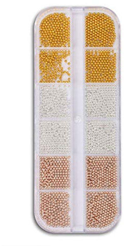 YUNSI Paillettes d'art Mini Perles en Acier Inoxydable Nails Art Rose Gold Silver DIY Nail Beads Décorations Décorations