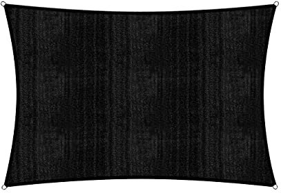 Lumaland Sunsail Rectangular 5 x 6 Metros | Protección Solar Resistente a la Intemperie Incl. Cuerdas de sujeción | Terraza, jardín y balcón, Tejido de Vela HDPE, protección UV [Negro]