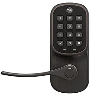 Yale | LiftMaster Smart Lock mit Tastaturhebel - funktioniert mit myQ-App und Schlüssel von Amazon in der Garage Lieferung, wenn gepaart mit Smart Garage Hub (separat erhältlich), ölgeriebene Bronze