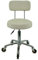VAKON SALON - Premium Rollhocker mit Lehne in Weiß - Höhenverstellbar von 50 bis 65 cm - Rundsitz - Drehhocker Arbeitshocker Praxishocker
