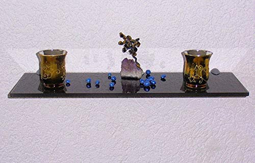 Dekoleidenschaft Wandregal aus 10mm Glas, rot oder anthrazit, Verschiedene Formen und Größen, Glasregal, Glasboden, Glasablage, Badregal, Eckregal (Wandclips Midi Silber, anthratzit 60x20 cm)