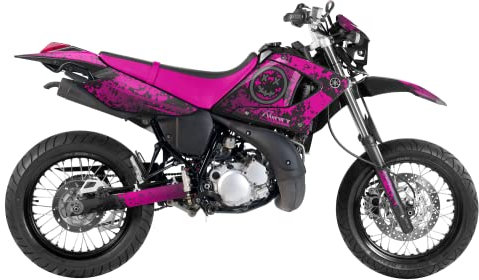 ARider Dekor (Aufkleber) für Yamaha DT 125 X 2005-2007 | Smiley Edition (Pink)