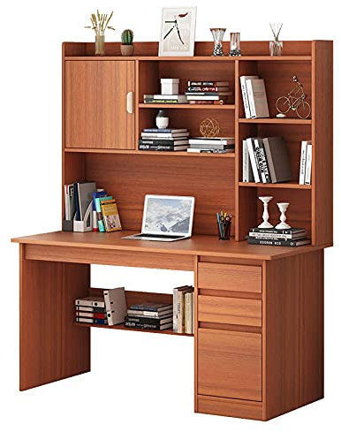 Schreibtisch mit Regal Schreibtisch und Bücherregal Kombination Einfacher Computer Schreibtisch-Desktop-Studienschreibtisch Home Schlafzimmer Kleines Tisch Schreibtisch-Studientabelle weißer Computert