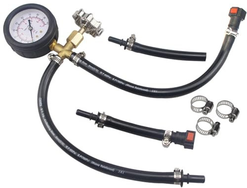 Universal Fuel Pressure Gauge Kit With Quick Connected Hose,0-100 PSI Fuel Pump Tester,Fuel Injection Pressure Tester Fuel Pressure Tester Kit Gas Oil Pressure Tools Gasoline Tester Tool With Vlave
