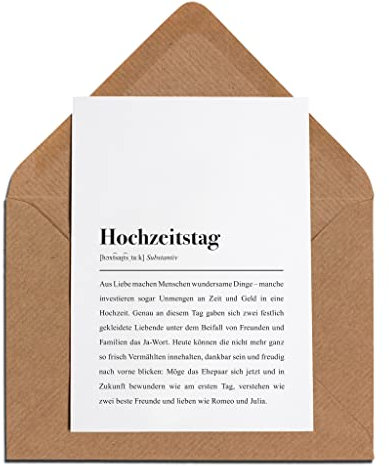 Hochzeitstag Karte: Definitionskarte mit Umschlag
