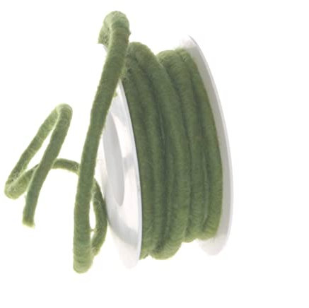 Deko AS GmbH Dicke Schurwollkordel mit Drahtkern - Grün - 9 mm - 10 m