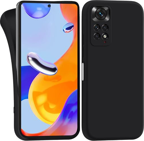 MyGadget Hülle für Xiaomi Redmi Note 11 | Note 11s - robuste Silikon Schutzhülle TPU Case Slim Silikonhülle - Back Cover Kratzfest Handyhülle - Matt Schwarz