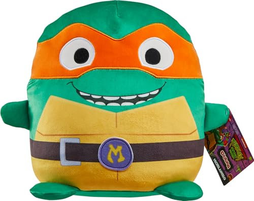 Mattel Teenage Mutant Ninja Turtles: Mutant Mayhem Cuutopia Plüschtier, 25,4 cm Michelangelo Kawaii-Stil, weiche Figur, Orange Masked Mikey Sammlerstück