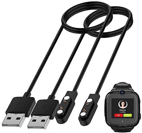 HOMTERN Magnetisches Ladegerät, kompatibel mit Xplora xgo 2, USB-Ladekabel, Dock, 1 m, 60 cm, stabiles und sicheres Ladegerät für xplora xgo2 Fitness-Tracker-Zubehör, 2 Stück