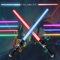 SFSSHUI 2 Piezas Espada Láser para Niños,2 En 1 Lightsaber,Espada Laser,Telescópica y Plegable Espada Laser 7 Colores con Sonido,Sable Láser De Doble,por Cumpleaños Regalos y Cosplay