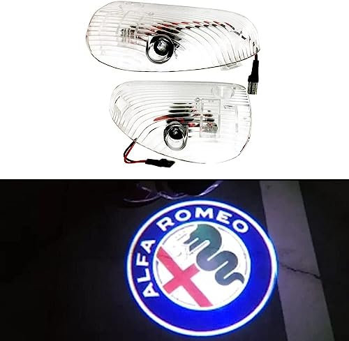 DabbOo 2pcs Car Door Lights Welcome Logo Ghost Shadow Definition Auto Decoration LED Car Doors Entrance Lights 3D Emblem Lamp(for alfa),Für 147 GT