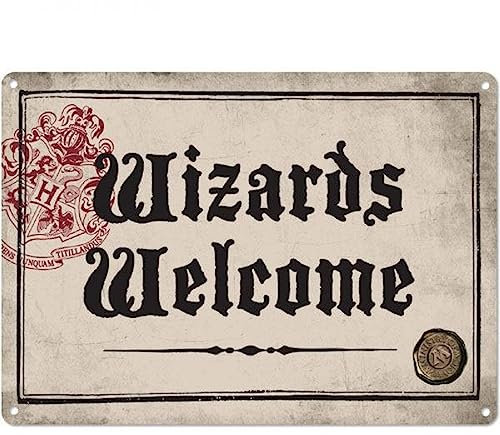 Harry Potter - A5 Blechschild - Hogwarts Wappen Logo - Wizards Welcome - Logo
