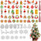 DKDDSSS 70 Piezas Adornos Arbol Navidad, Adornos Navidad, Decoracion Navidad, Colgantes de Navidad con Cuerd, Alce Copo de Nieve Estrella Cinco Puntas Calcetines con Brillo para Decoración Navideña