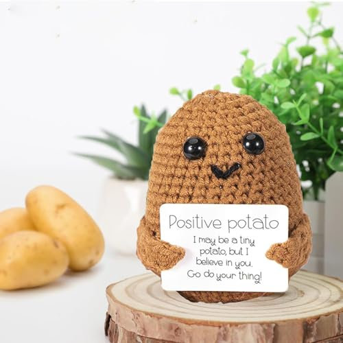 Norhogo Mini Positive kartoffel, 7 * 5cm Positive Potato deutsch, kleinigkeiten für adventskalender, wichtelgeschenk, kleine Frauen, Geschenke adventskalender Teenager