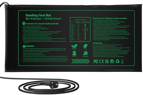 NAMOTEK Plant Heat Mat, Durable Waterproof Seed Germination Heating Mat, Warm Hydroponic Heating Pad 52 x 24cm MET Standard UK Plug