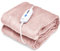 COSTWAY Electric Heated Throw Blanket, Soft Flannel Electric Over Blanket with 4 Heat Levels, 8-Hour Auto-Off Timer and Overheat Protection, Machine Washable Blankets Heating Throw (Pink, 150x200cm)