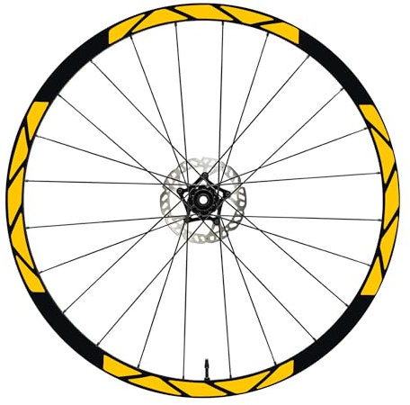 DualColorStampe Felgenaufkleber MTB 26''-29'' Zoll Rad Bike Sticker - Gelb, Kratzfest, UV-beständig, Vinyl, Sportlich, 2 Stk