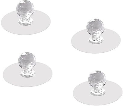 Gadpiparty 4pcs Invisible Handle Hook Wardrobe Door Pull Handles Suction Cups for Windows Acrylic Drawer Pulls Transparent Window Door s Round Knobs Glass Cabinet Pet