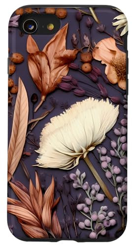 iPhone SE (2020) / 7 / 8 Pretty Dried Pressed Flowers Floral Pattern N4 Case