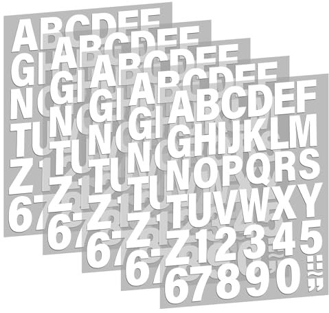 5 Sheets Iron on Letters and Numbers Patches for Clothes Vinyl Iron on Letters A-Z Iron on Numbers 0-9 Iron on Transfers Stickers Clothing Applique for DIY Backpack T Shirts Name Printing (White)