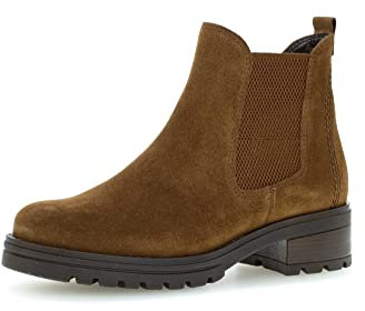 Gabor Damen Chelsea Boots, Frauen Stiefeletten,Schlupfstiefel,Stiefel,Bootee,Booties,halbstiefel,Kurzstiefel,Cognac (Micro),35 EU / 2.5 UK