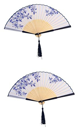 ABOOFAN 2 Stück Ornamentfächer Klassischer Faltfächer Faltbarer Fächer Schmuckfächer Kleines