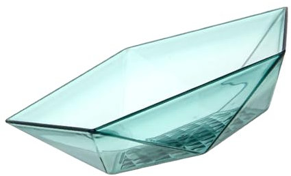 Large Capacity Geometric Unbreakable Plastic Fruit Bowl Serving Tray for Home Kitchen Parties (Lake Blue)