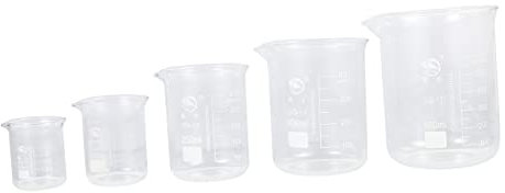 Garneck Béchers De Laboratoire En Verre De Sécurité 5 Pièces Outils De Mesure Gradués Pour Liquides Visibilité Améliorée