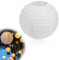 Lampenschirm, Bambus Laterne Rund Weiß, Ø 20cm Papierlaterne Classic Gerippter Lampenschirm-Hängelampe, Lampenschirm Deko Ballform für Party Garten Hochzeit Geburtstage Halloween Dekoration
