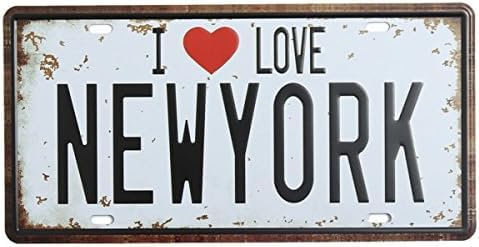 New York Nummernschild Blechschild Vintage Metall Poster Bar Pub Jersey Wanddekoration