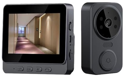 Splenssy Interphone visuel sans fil avec écran IPS de 4,3 pouces 2,4 G avec écran, surveillance vidéo haute définition intelligente, interphone bidirectionnel pour villa, maison, bureau, appartement