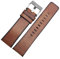 HTRJAPL 22mm 24mm 28mm Lederband Watch Strap Fit for Diesel Uhrarmband(Brown-Silvery Buckle,24mm)