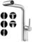 Warmiehomy 5 Modes Kitchen Taps Mixer with Pull Out Spray,High Arc 360° Swivel Dual Spout Pull Down Stainless Steel Kitchen Sink Taps,Brushed Nickel