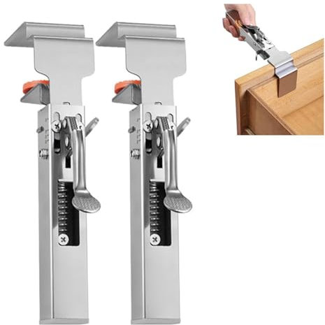 Cokritsm 2PCS Morsetti di fissaggio per cassetti regolabili, morsetti universali per l'installazione di armadi in acciaio inossidabile, clip di fissaggio per installazione regolabili da 32 a 50 mm