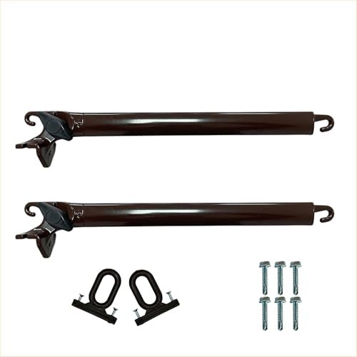 FRAMIG® Coppia braccetti in alluminio per tenda da sole a caduta con kit coppia di occhioli per terminale e viti autofilettanti. (3 - Marrone, Sporgenza 70 cm.)