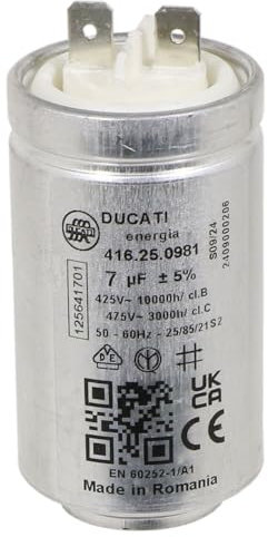 SPARES2GO 7UF Capacitor for Zanussi ZDC72B ZDC820 ZDP720 ZDP7212PZ ZP7230DP Tumble Dryer